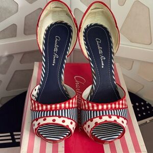 Charlotte Russe Red and White Polka Dot Heels